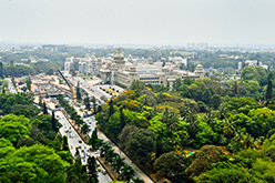Regeneron location in Bengaluru, India. Aerial view of Bengaluru.