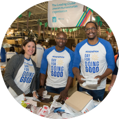 Three Regeneron employees at Day for Doing Good.