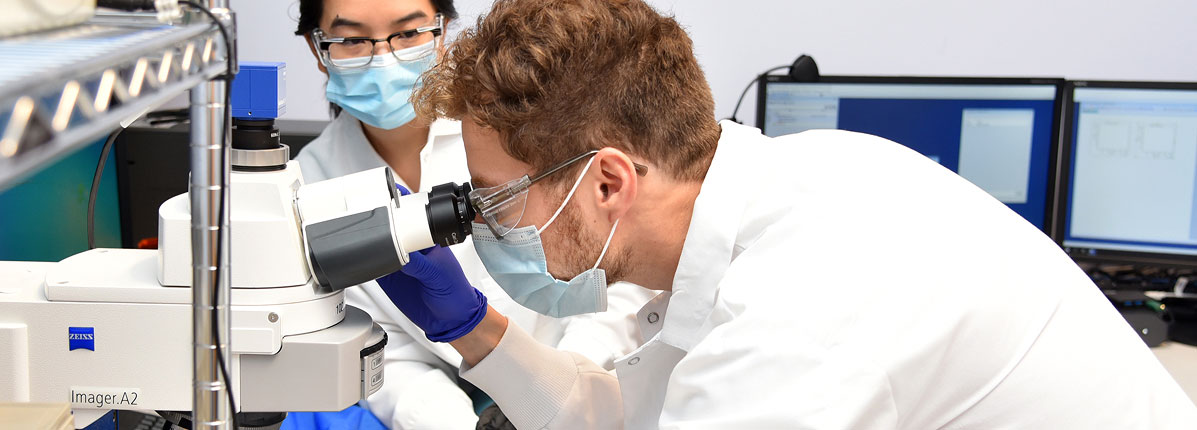 Scientists conducting research