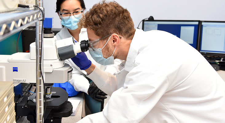 Scientists conducting research