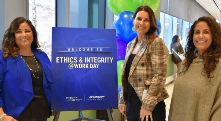 3 women standing at Ethics & integrity @ Work Day event
