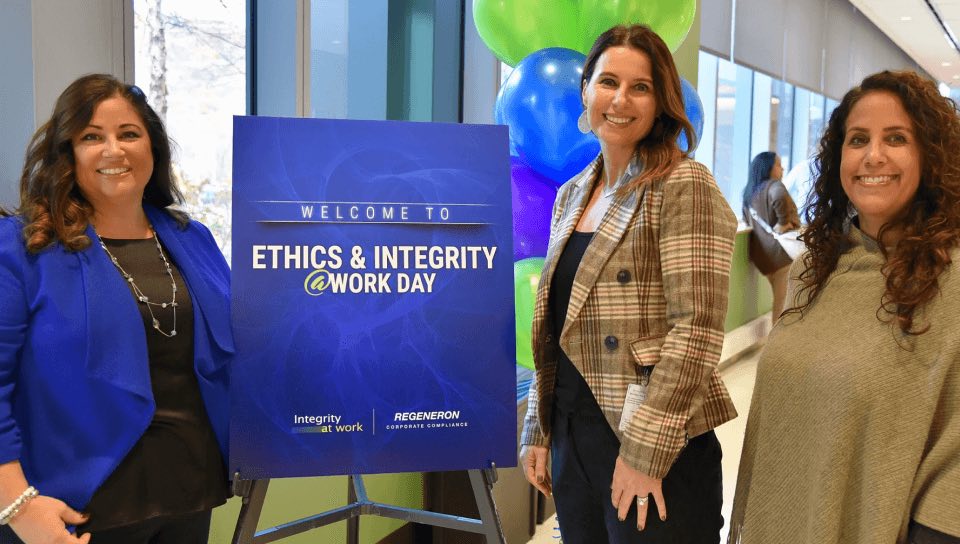 3 women standing at Ethics & integrity @ Work Day event