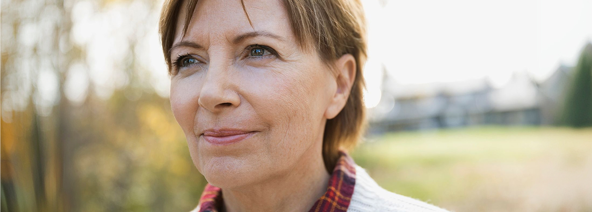 Close-up of a woman outside