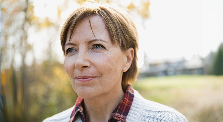 Close-up of a woman outside