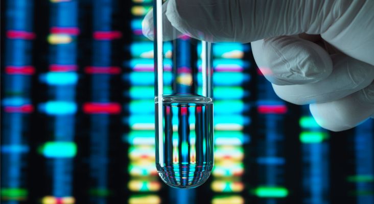 Scientist holding test tube
