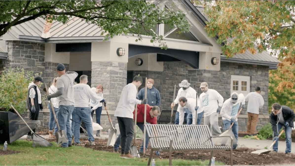  Volunteers working on landscaping