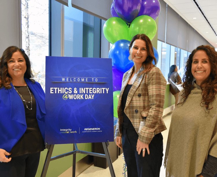 3 women standing at Ethics & integrity @ Work Day event
