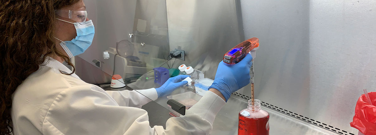 Technician studying immunotherapy