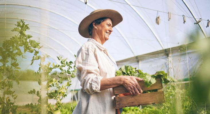 REGENERON employees working with plants