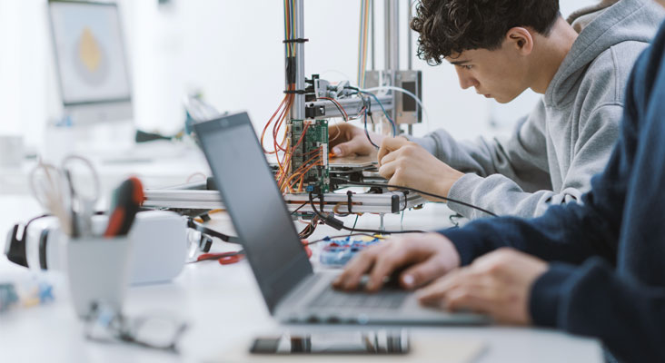 Student conducting a scientific experiment