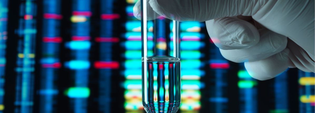 Scientist holding test tube