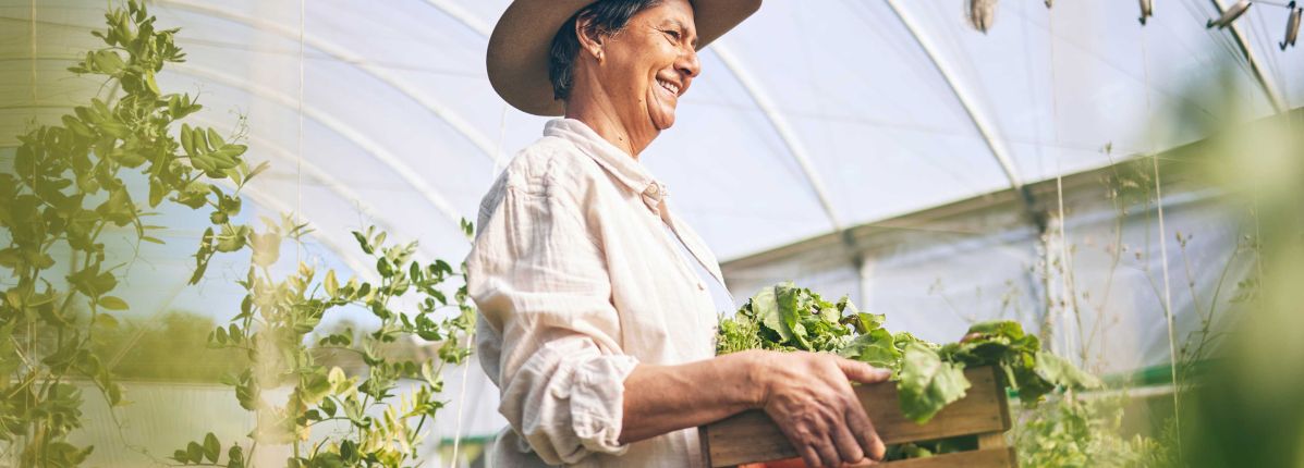 REGENERON employees working with plants