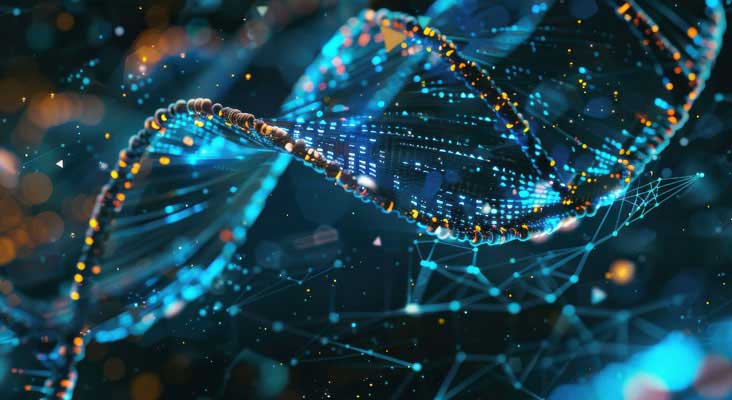 Genetic DNA strand graphic